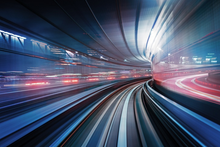 Speeding Train Abstract Odaiba Tokyo Japan