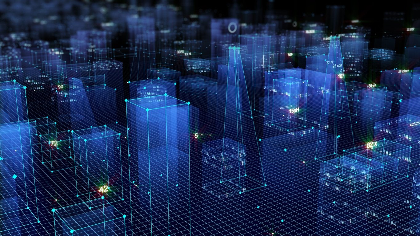 Data Architecture 3D Rendering