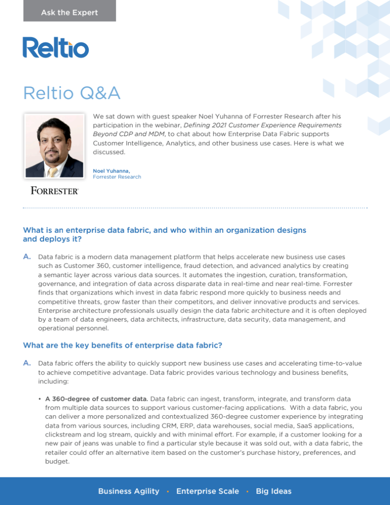 Ask the Expert – Reltio Q&A with Forrester