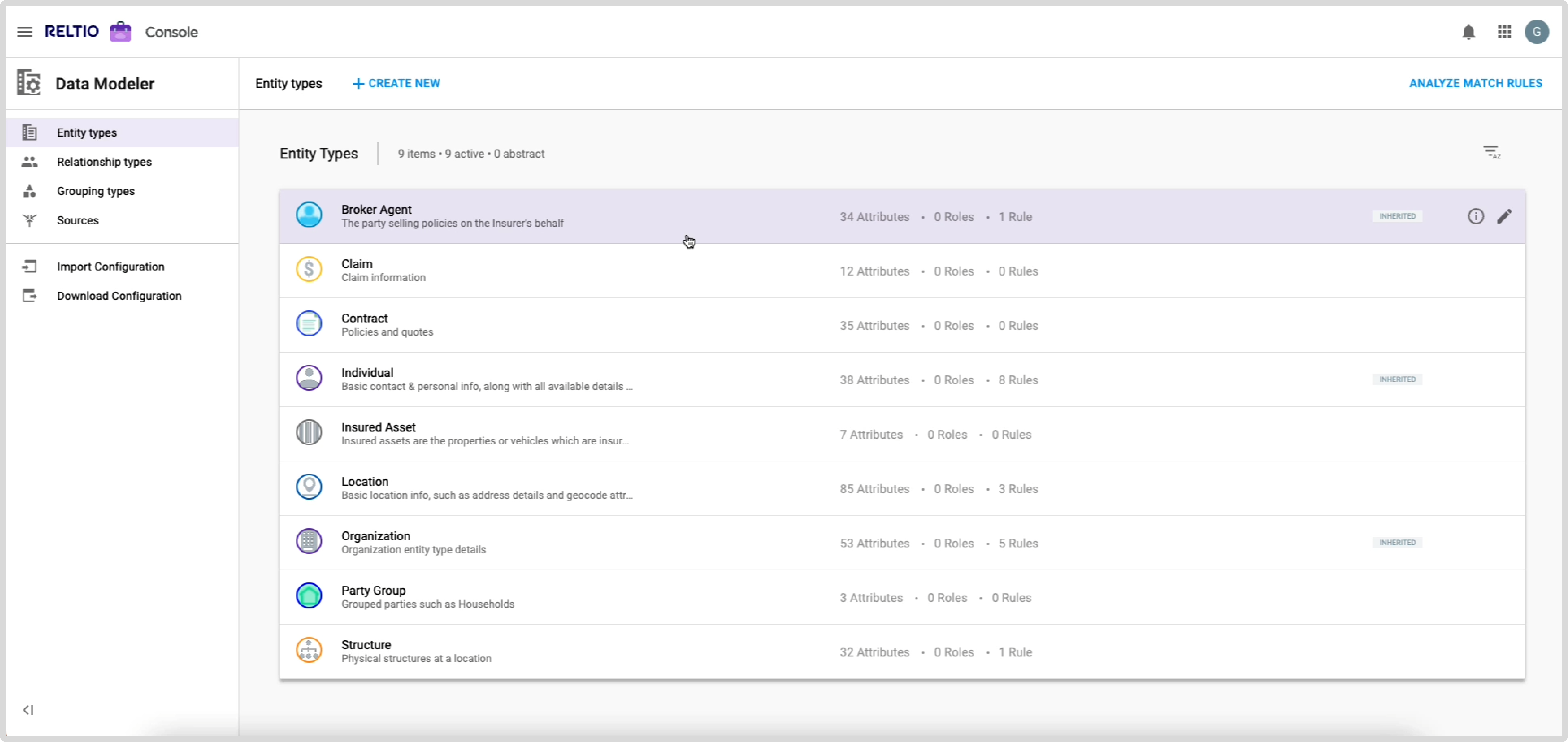 Insurance VP Entity Types Border