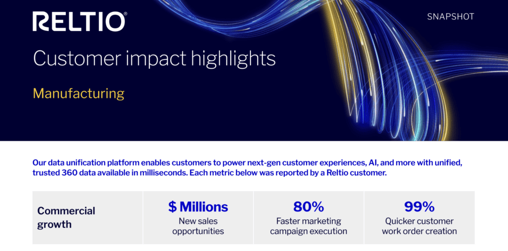 Customer impact highlights for manufacturing.