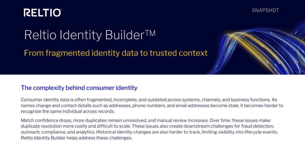 Reltio Identity Builder™
